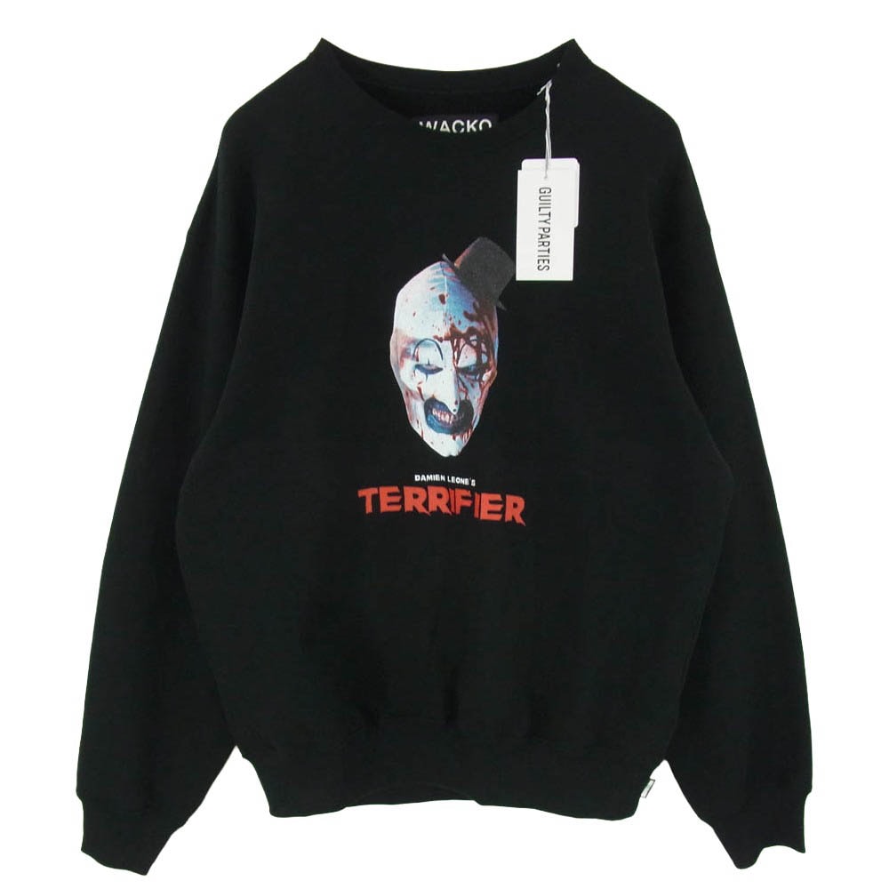 WACKO MARIA ワコマリア 25AW TERRIFIER-WM-SS06 ×Terrifier Heavy Weight Sweat Shirt テリファー ヘビー ウェイト スウェット シャツ トレーナー ブラック系 M【新古品】【未使用】【中古】