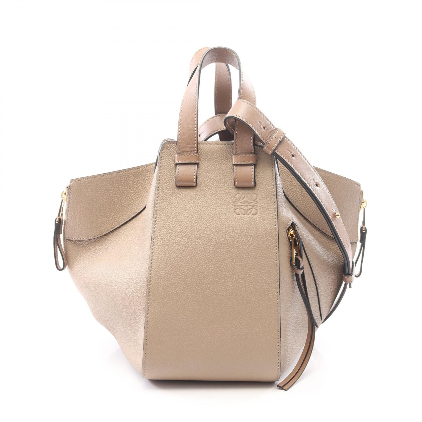 ロエベ LOEWE ハンモックバッグ スモール 2WAY ハンドバッグ バッグ レザー レディース ベージュ系 / グレー系 【中古】