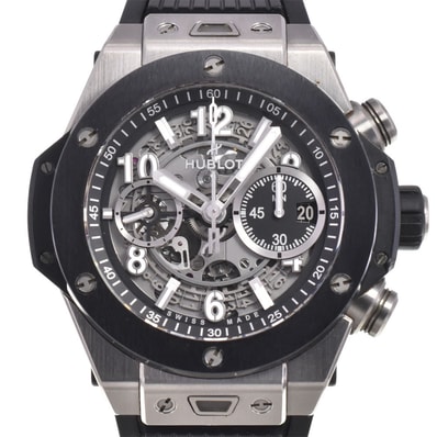 ウブロ HUBLOT 421.NM.1170.RX ビッグバン ウニコ スケルトン ブラック/スケルトン 自動巻き メンズ 美品 箱付き 腕時計 D#147309