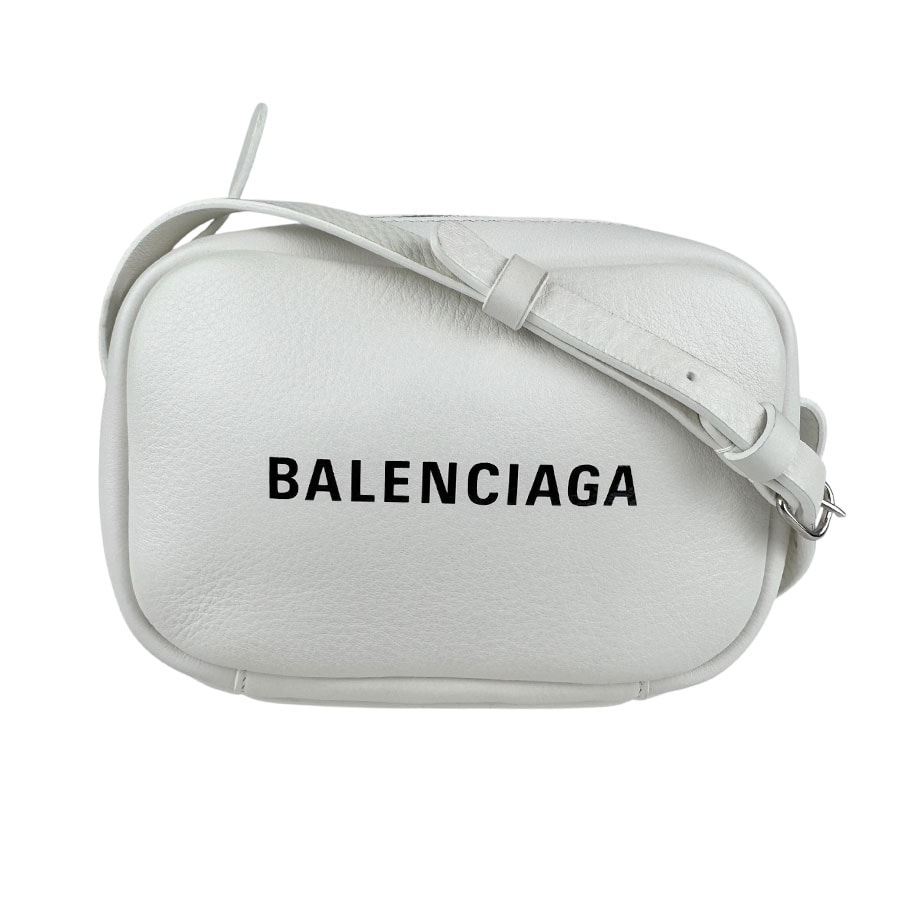 バレンシアガ BALENCIAGA 斜め掛けショルダーバッグ エブリデイ カメラバッグ XS レザー オフホワイト シルバー レディース【中古】 z5592