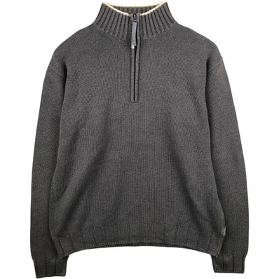 古着 ラルフローレン Ralph Lauren CHAPS チャップス コットンニットハーフジップセーター メンズL相当/eaa472720