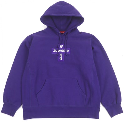 良品 シュプリーム パーカー パープル メンズ S