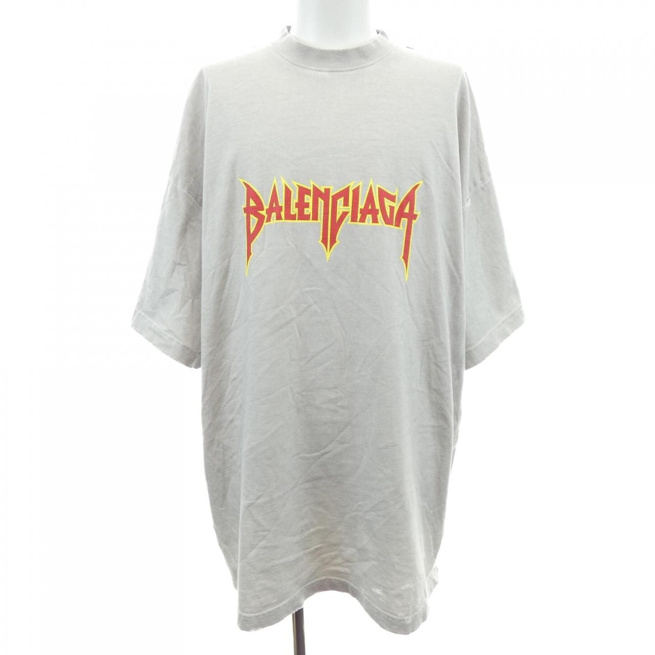バレンシアガ BALENCIAGA METAL LOGO CRASHED 694576 TMV88 UNISEX Tシャツ