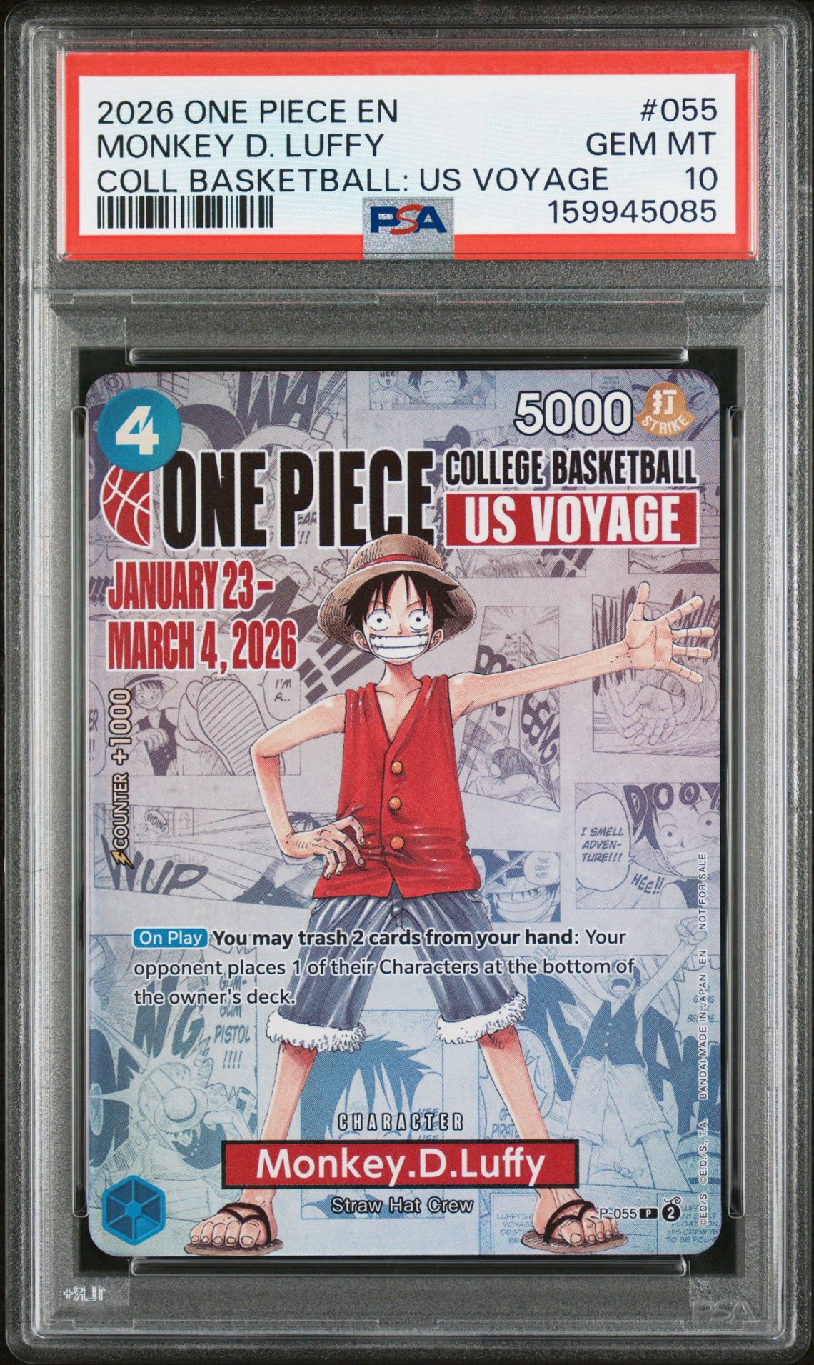 PSA10】モンキー・D・ルフィ：P (開封済) [P-055]【英語版