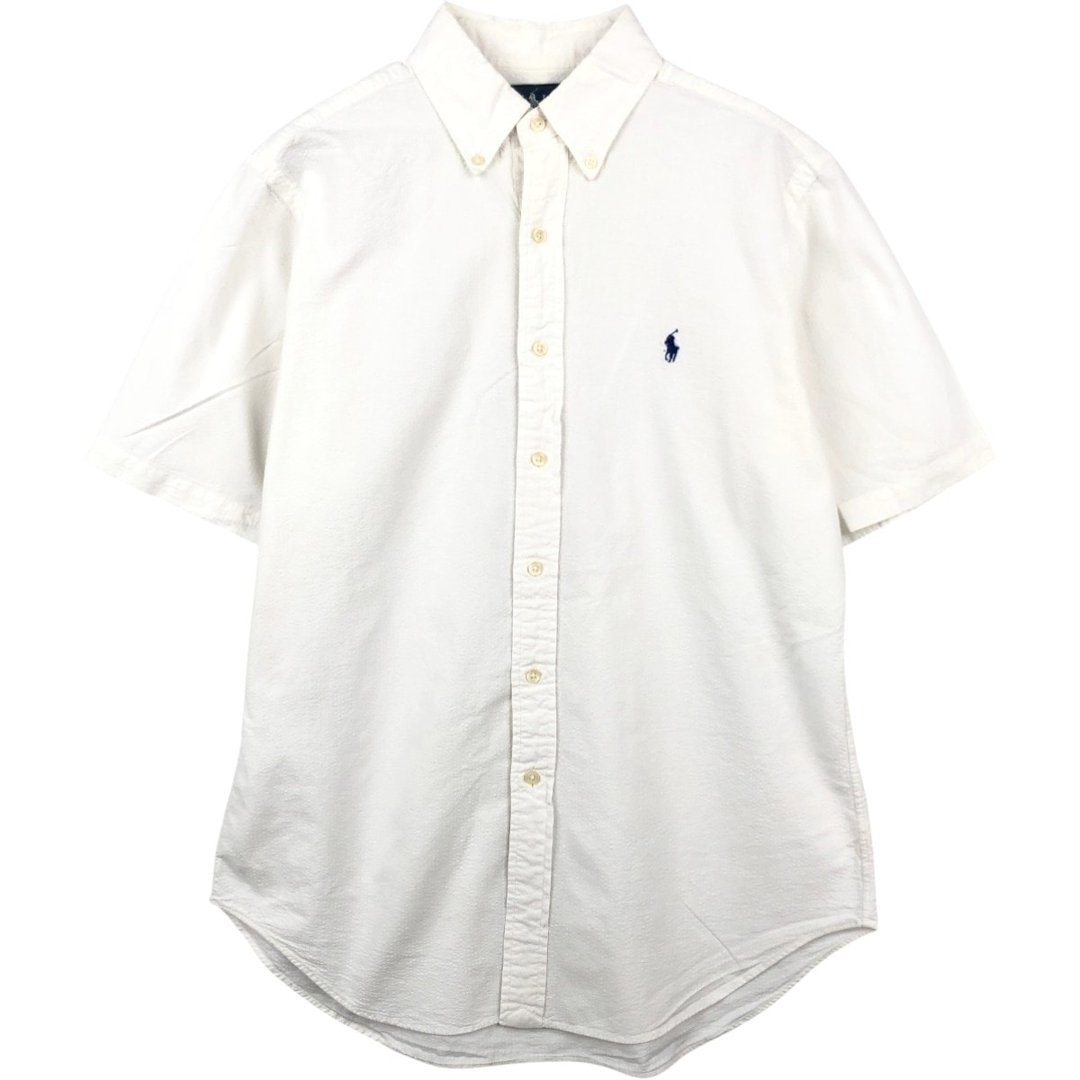 古着 ラルフローレン Ralph Lauren CLASSIC FIT シアーサッカー 半袖 ボタンダウンシャツ メンズM相当/eaa665110