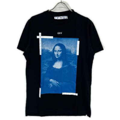 オフホワイト 21SS OMAA027R21JER002ブラック コットン ブルーモナリザ×バックアロー 半袖カットソー M