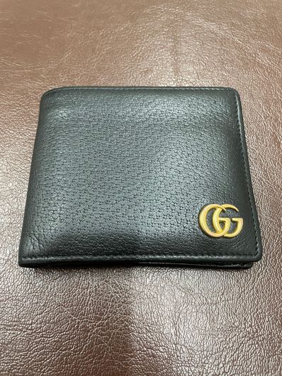 GUCCI GG Marmont Leather Coin Wallet "Black"