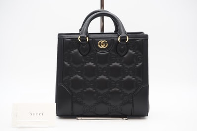 美品 GUCCI グッチ GGマトラッセ レザー キルティング 728309 2wayハンドバッグ ブラック レザー レディース