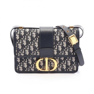 ディオール Dior 30 MONTAIGNE モンテーニュ オブリーク ジャカード ショルダーバッグ バッグ キャンバス レザー レディース ネイビー系 / ベージュ系 M9203UTZQ_M928 【中古】