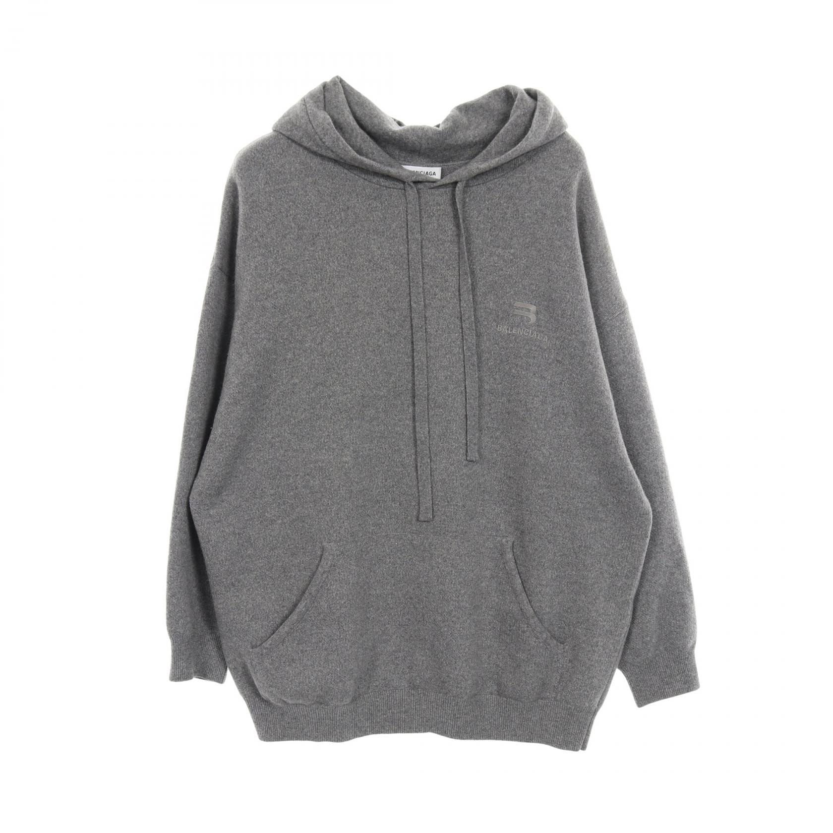 バレンシアガ BALENCIAGA パーカー 衣料品 トップス カシミヤ ウール メンズ グレー系 【中古】