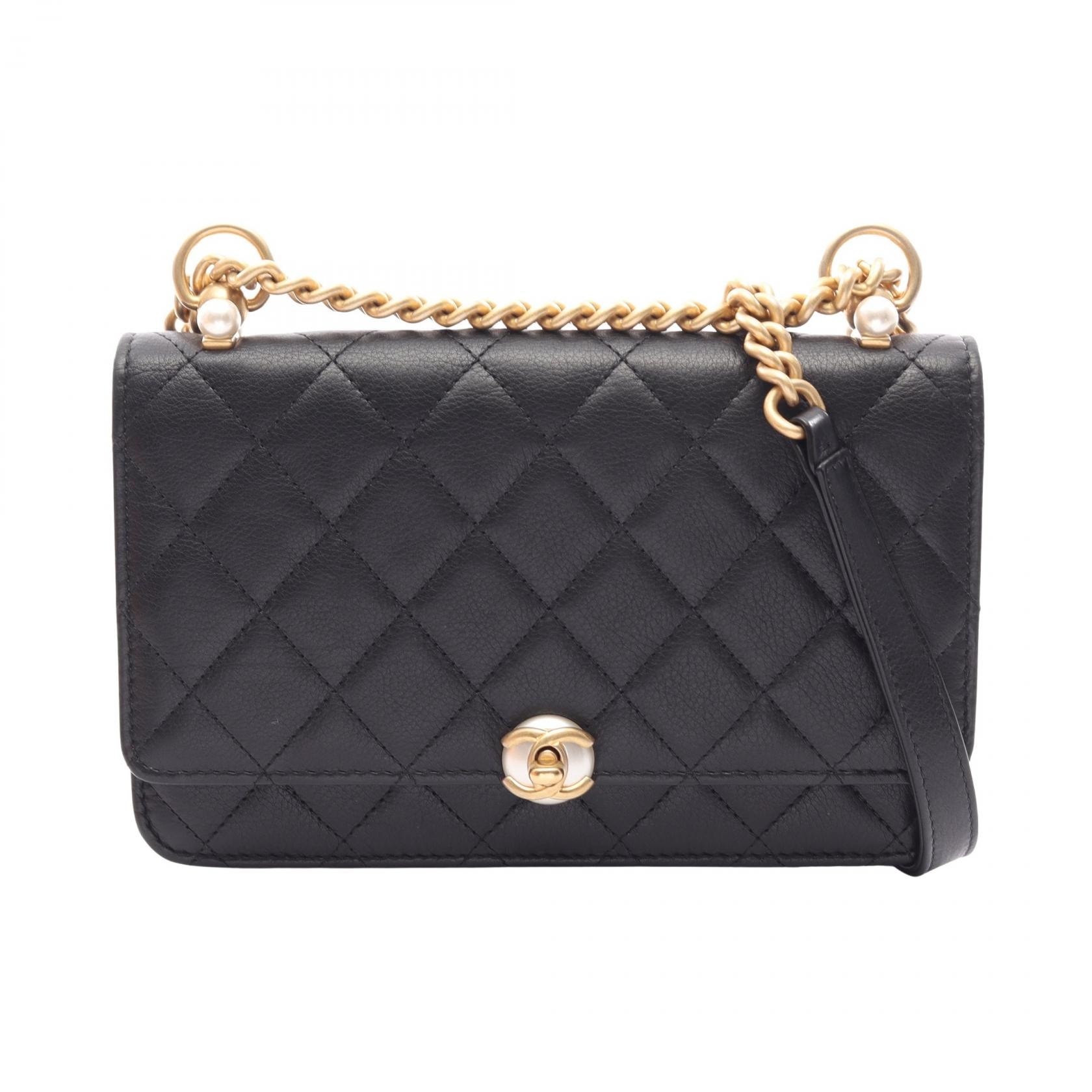 シャネル CHANEL マトラッセ ショルダーバッグ バッグ ラムスキン(羊革) レディース ブラック系 AP0862 【中古】