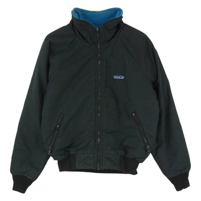 patagonia パタゴニア 80s 三角タグ Rマーク USA製 キッズ 子供用 シェルド シンチラ ジャケット ブラック系 7/8【中古】