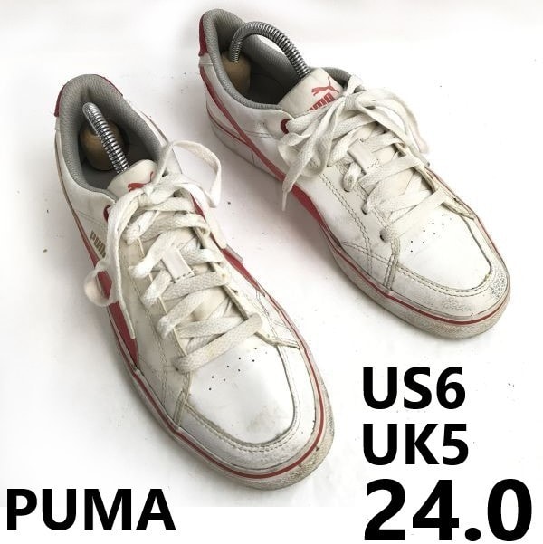 PUMA/プーマ★コート/アウターポイント/COURT POINT VU SL BG/ローカットスニーカー【US6/24.0/white/白】leather sneakers/Shoes/trainers◆sE-94