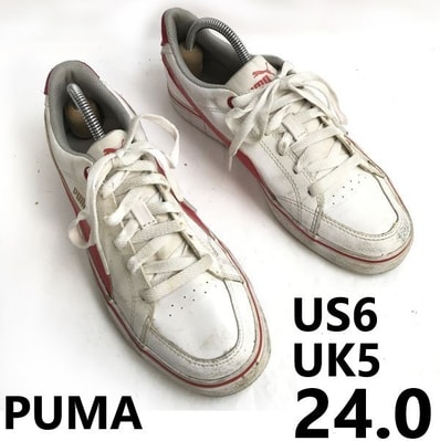 PUMA/プーマ★コート/アウターポイント/COURT POINT VU SL BG/ローカットスニーカー【US6/24.0/white/白】leather sneakers/Shoes/trainers◆sE-94