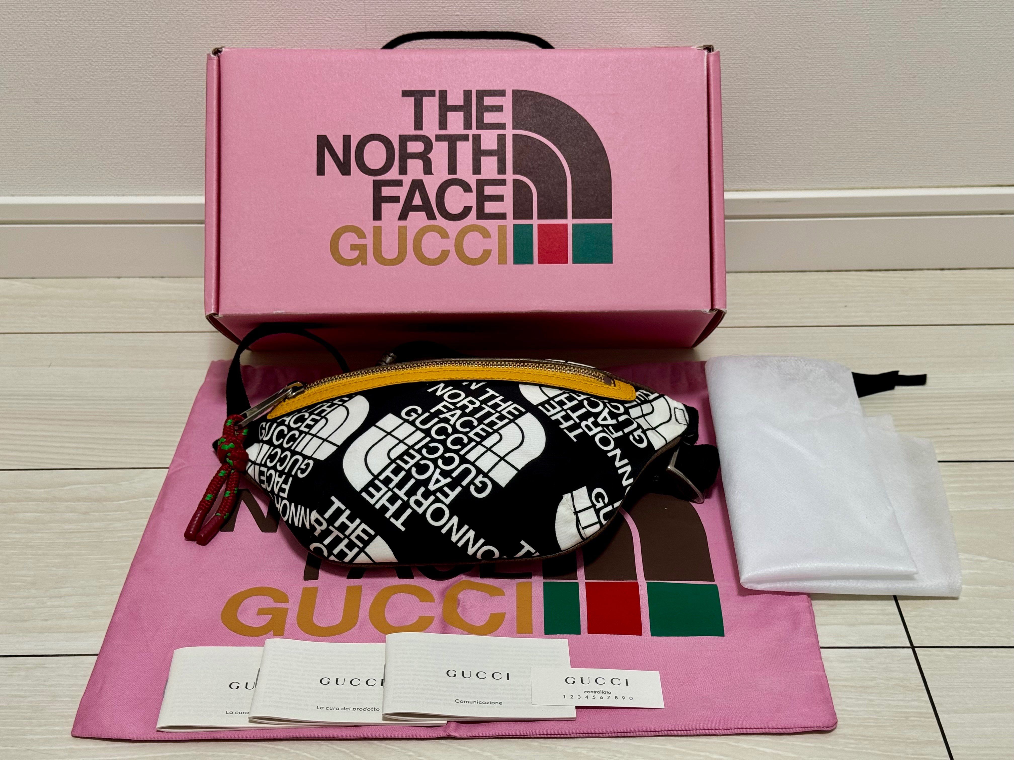 THE NORTH FACE×GUCCI ウエストバッグ サイズ95 GUCCI X North Face Canvas Waist Belt Bag Beige Orange EUC | eBay