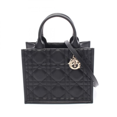 ディオール Dior BOOK TOTE ブックトート スモール トートバッグ バッグ レザー レディース ブラック系 M1325OWHP_M900 【中古】