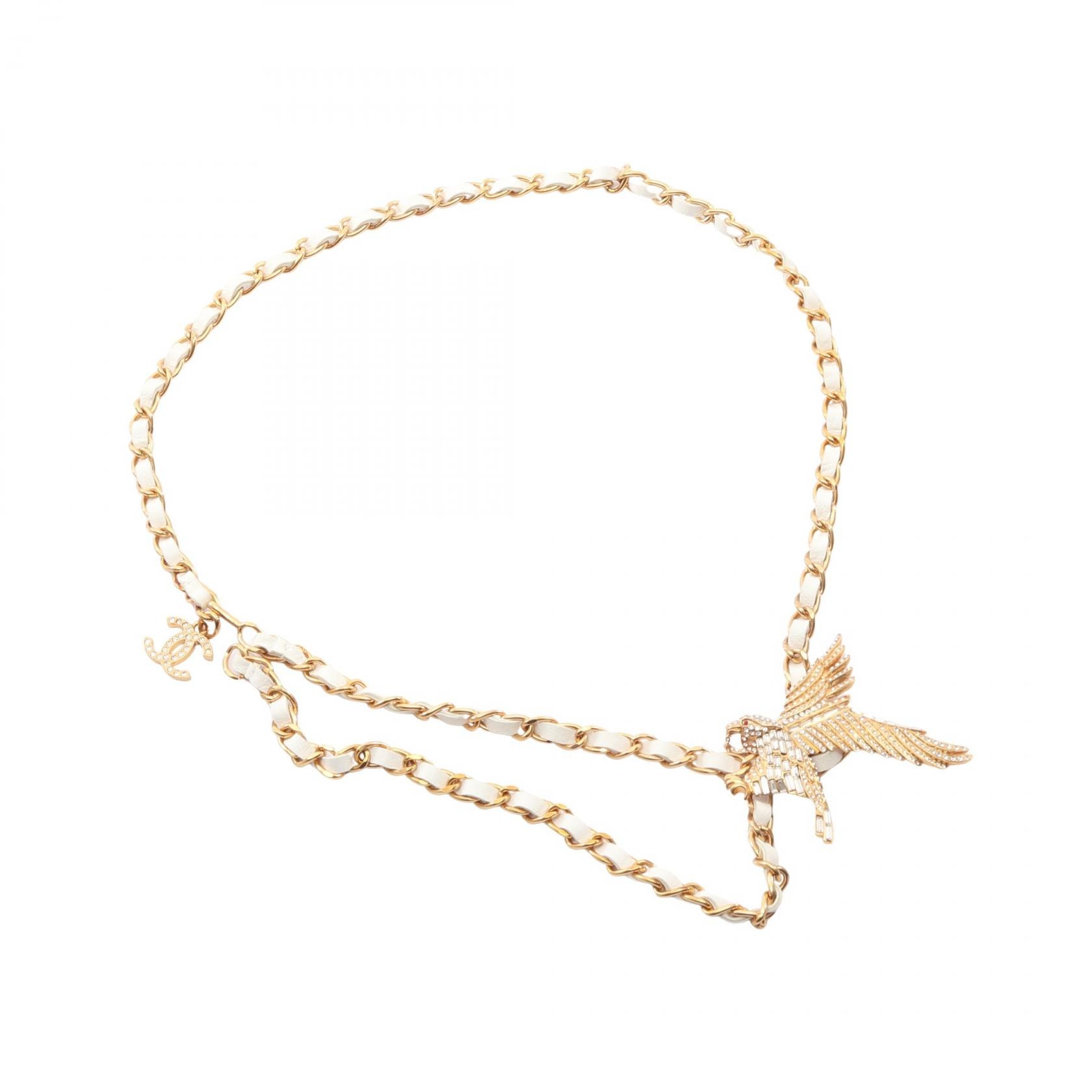 シャネル CHANEL ココマーク イーグル チェーン ベルト 衣料品 GP / ラインストーン レディース ゴールド系 / ホワイト系 / クリア系 【中古】