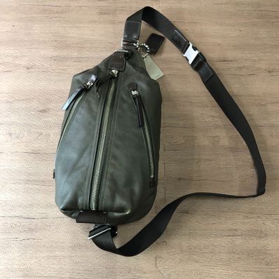 Coach Thompson Leather Sling Body Bag "Black"