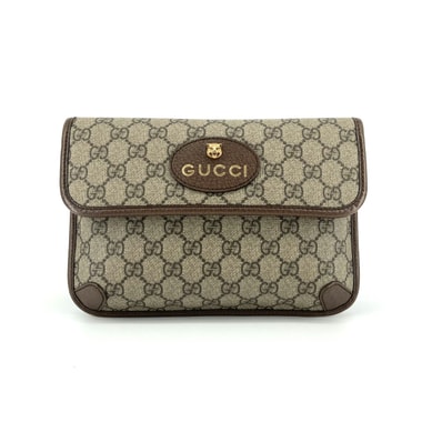 GUCCI(グッチ) ネオ ヴィンテージ GGスプリーム キャットヘッド シェリーライン 2WAY 493930 ショルダーバッグ ベージュ×ブラウン