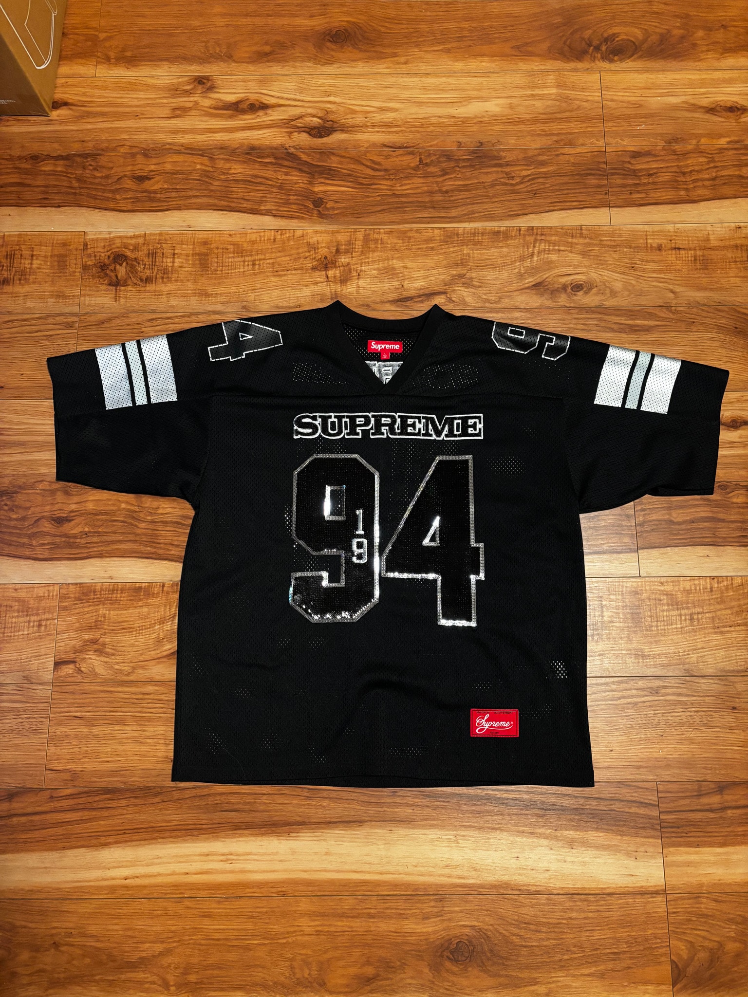 Supreme Sequin Football Jersey "Black"