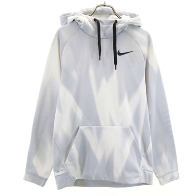 NIKE ナイキ 総柄 長袖 パーカー M グレー 裏起毛