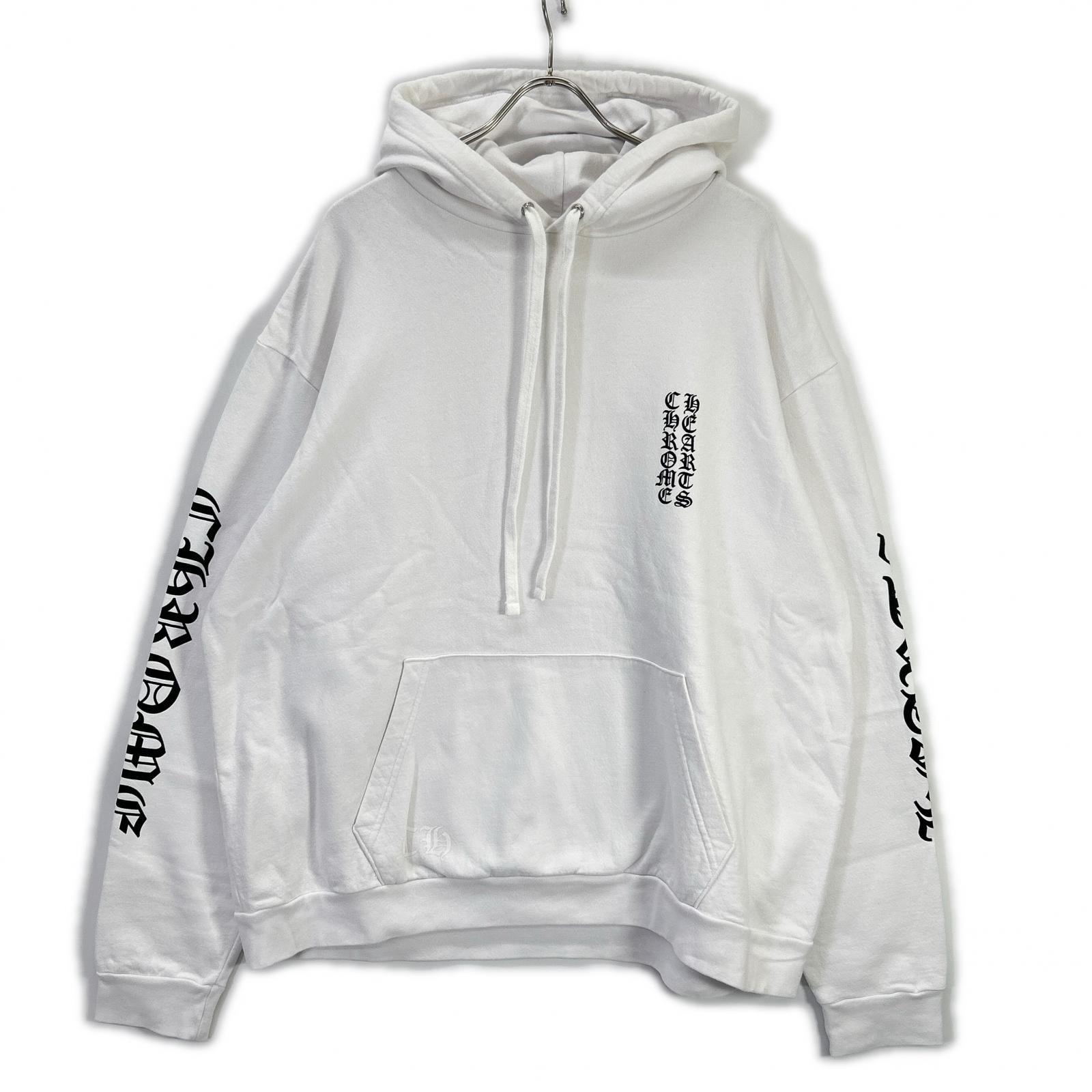 Chrome Hearts Vertical Logo Pullover Hoodie "White"