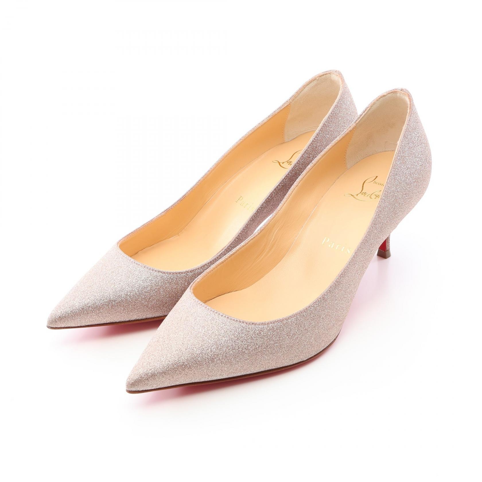 クリスチャンルブタン Christian Louboutin パンプス 靴 グリッター レディース ゴールド系 【中古】