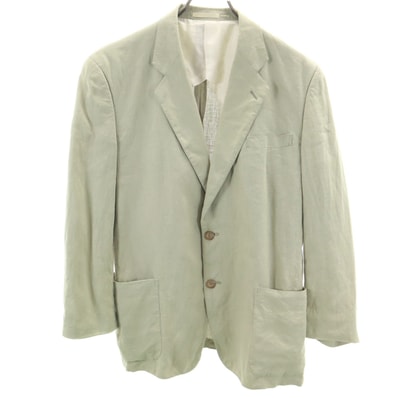 Burberrys バーバリーズ 90s リネン オールド テーラードジャケット L グリーン系