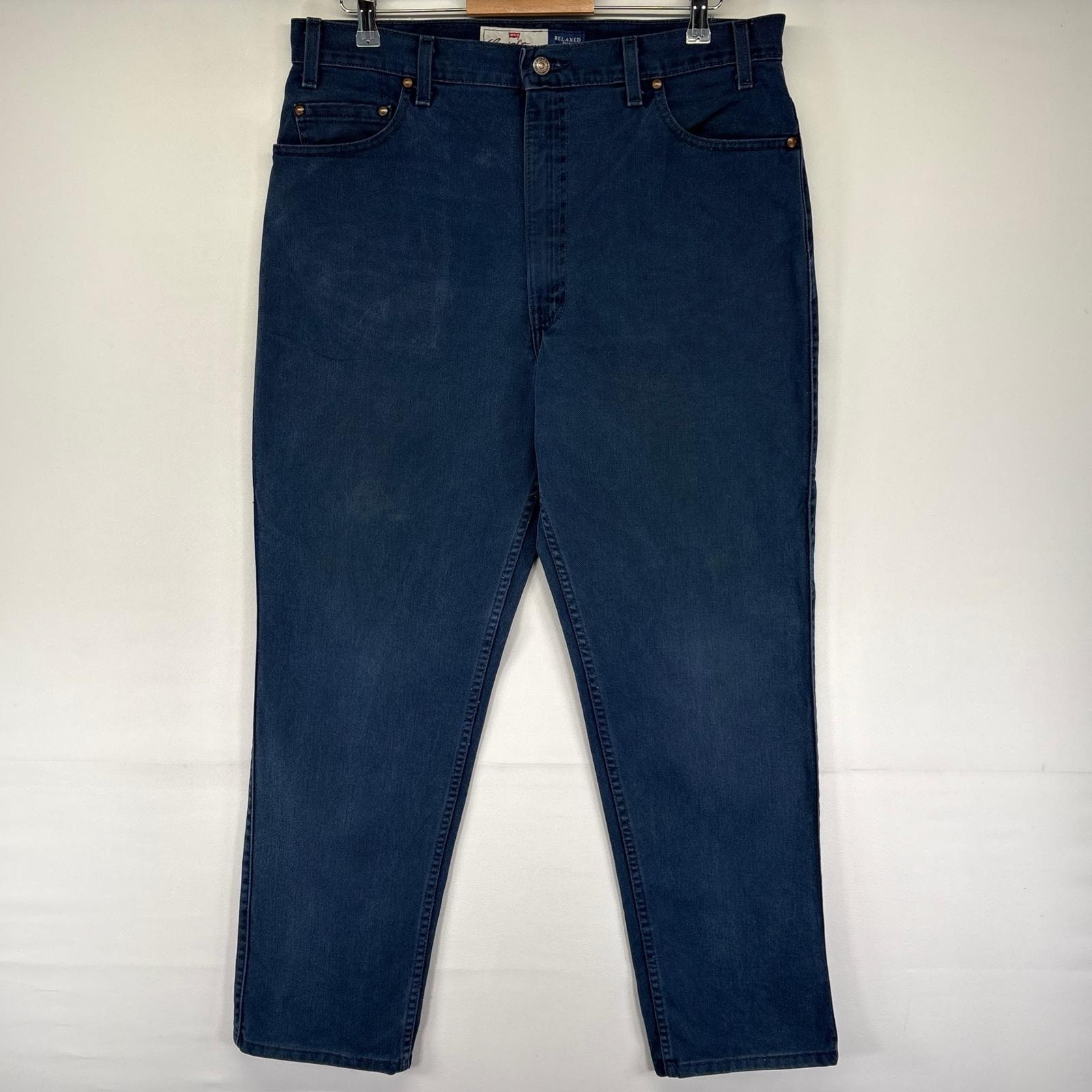 古着 90's/90年代 リーバイス Levi's USA製 デニム パンツ Gパン カラーデニム 540 テーパード 5ポケット W38 L30  ネイビー系 メンズ
