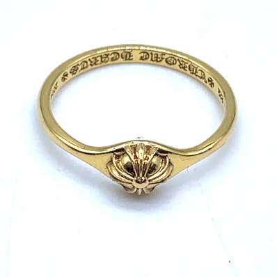 Chrome Hearts 22K Bubble Gum Cross Ball Ring "Yellow Gold"