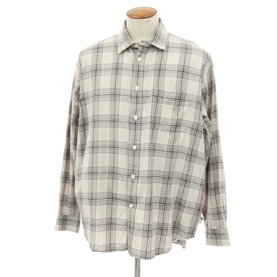 【中古】エスエスズィー SSZ 2026年春夏 ZUKA SHIRT コットン チェック カジュアルシャツ グレー【サイズM】【メンズ】