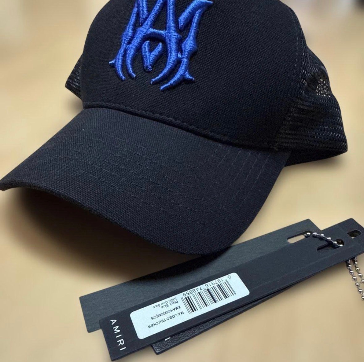 AMIRI Blue logo tracker cap