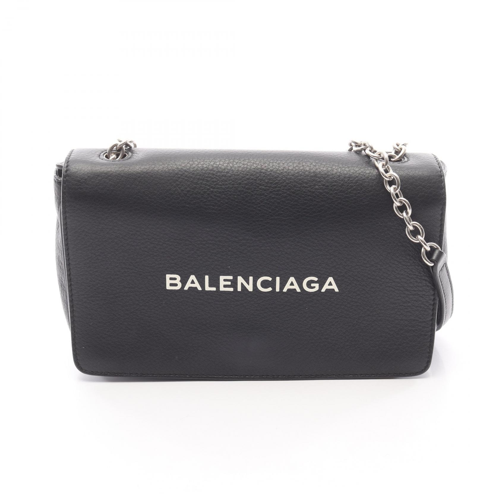 バレンシアガ BALENCIAGA エブリデイ ショルダーバッグ バッグ レザー レディース ブラック系 【中古】