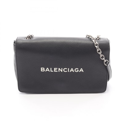 バレンシアガ BALENCIAGA エブリデイ ショルダーバッグ バッグ レザー レディース ブラック系 【中古】