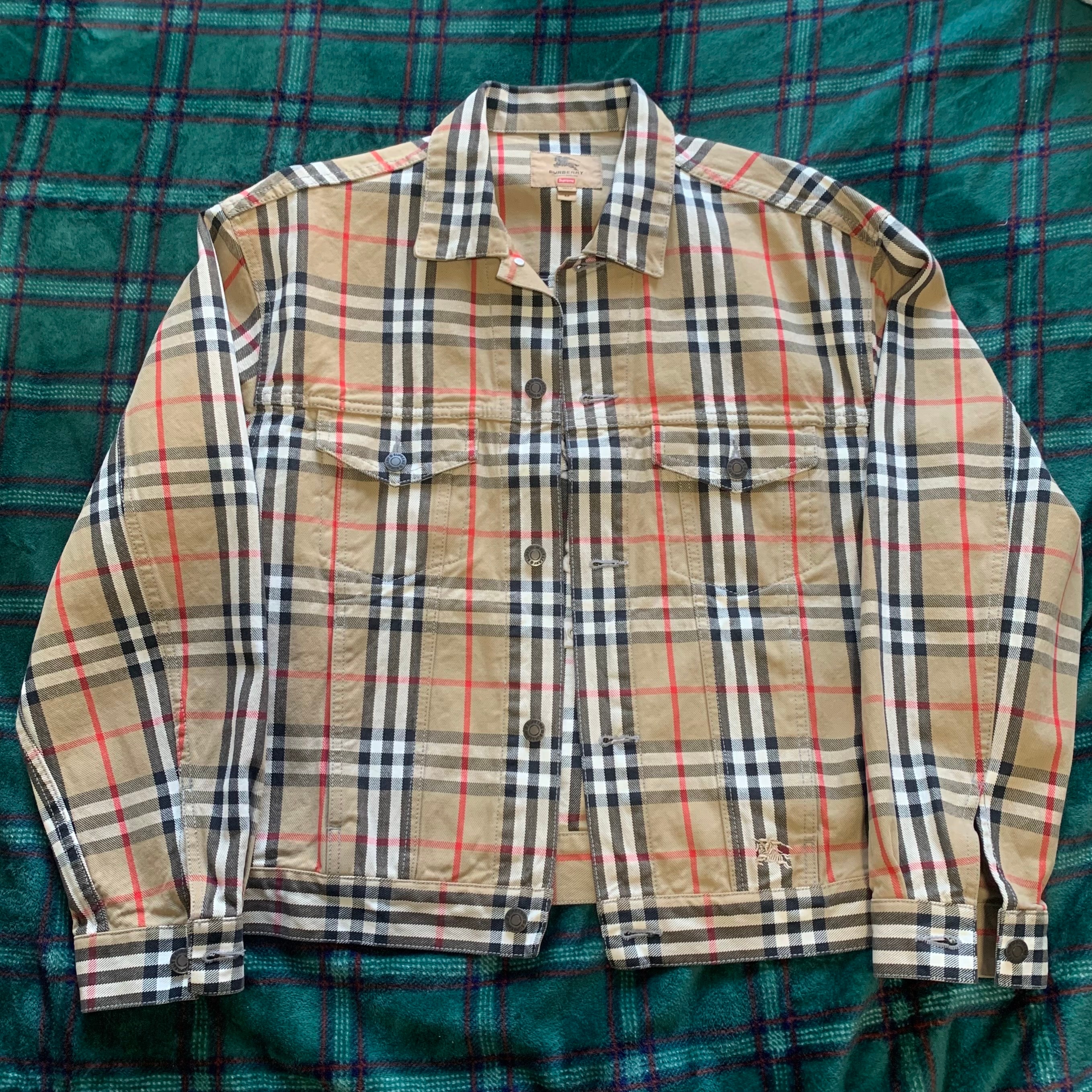 Supreme / Burberry Denim Trucker Jacket "Beige"