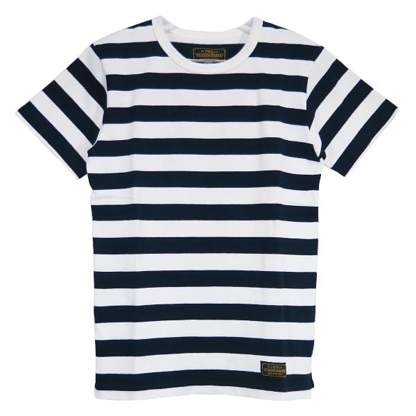 NEIGHBORHOOD ネイバーフッド 17SS BAR NARROW/C-CREW.SS 171UWNH-CSM04 バー ナロー コットン クルーネック ショートスリーブ Tシャツ ネイビー ホワイト カットソー ボーダー 半袖 サイズS