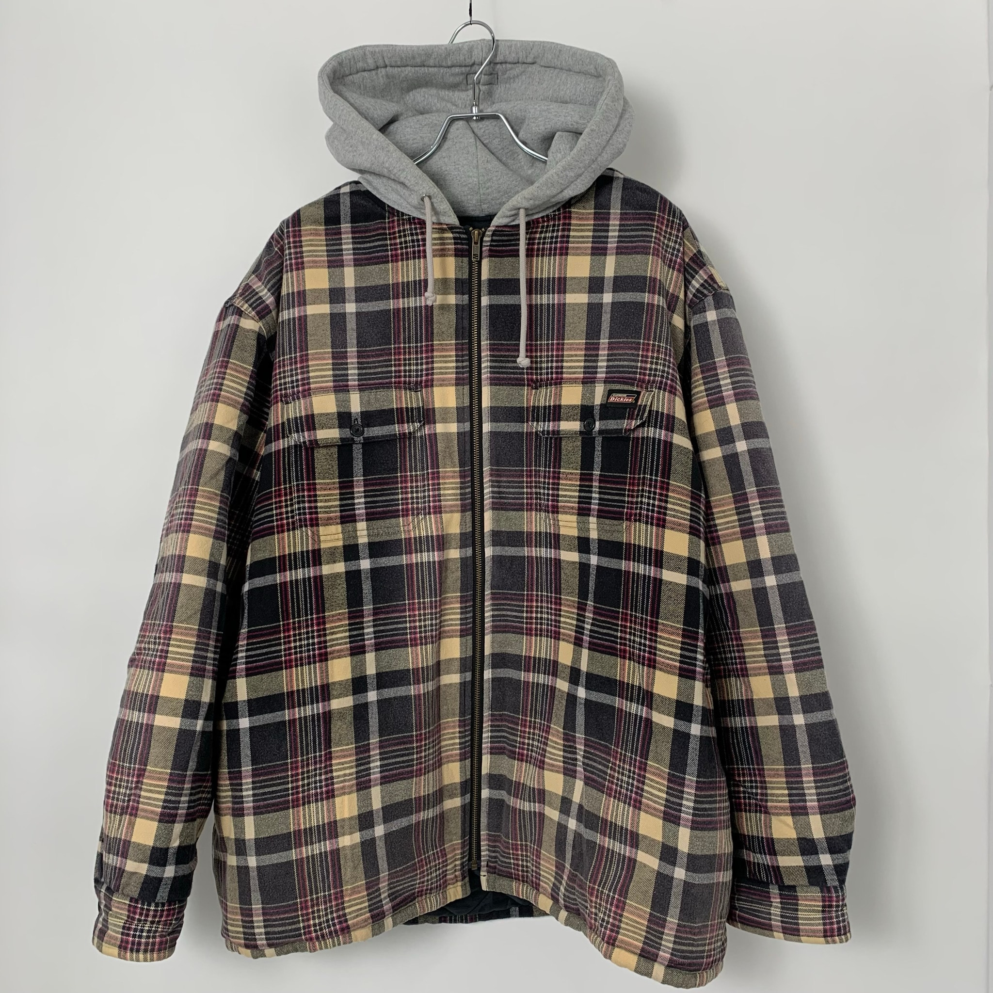 Supreme x Dickies Plaid Hooded Zip Up Shirt "Black"