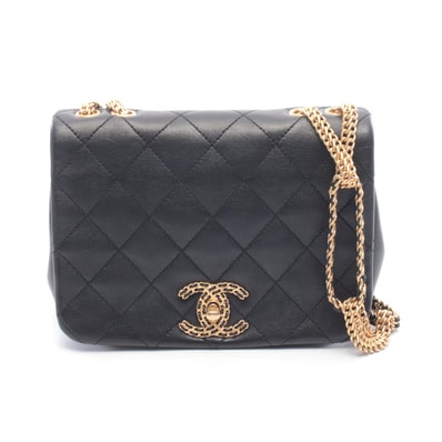 シャネル CHANEL 19 ディズヌフ マトラッセ ショルダーバッグ バッグ ラムスキン(羊革) レディース ブラック系 【中古】