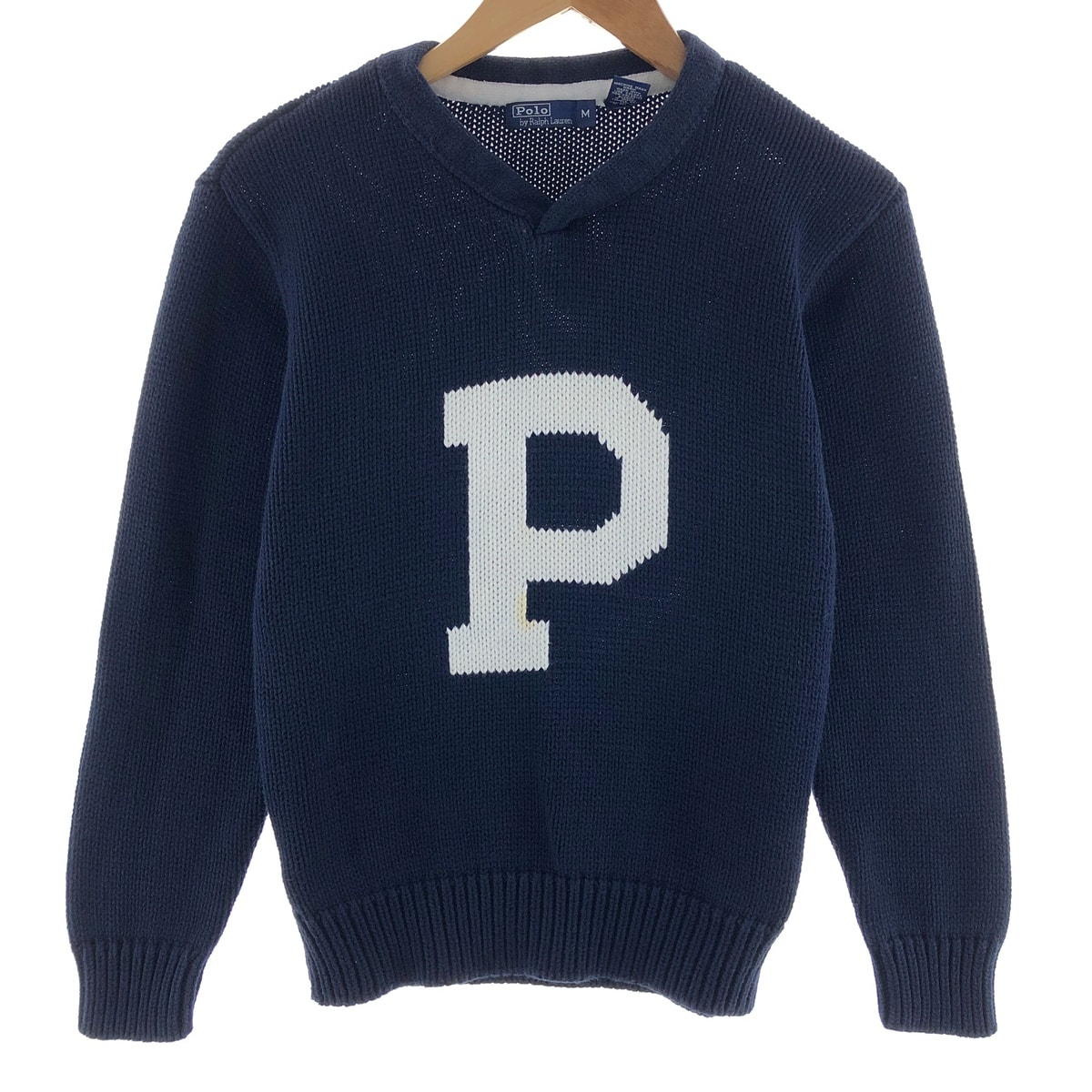 古着 ラルフローレン Ralph Lauren POLO by Ralph Lauren Vネック コットンニットセーター メンズS相当/eaa380247