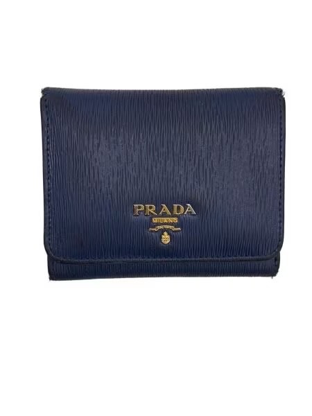 PRADA Vitello Move Leather Wallet "Blue"