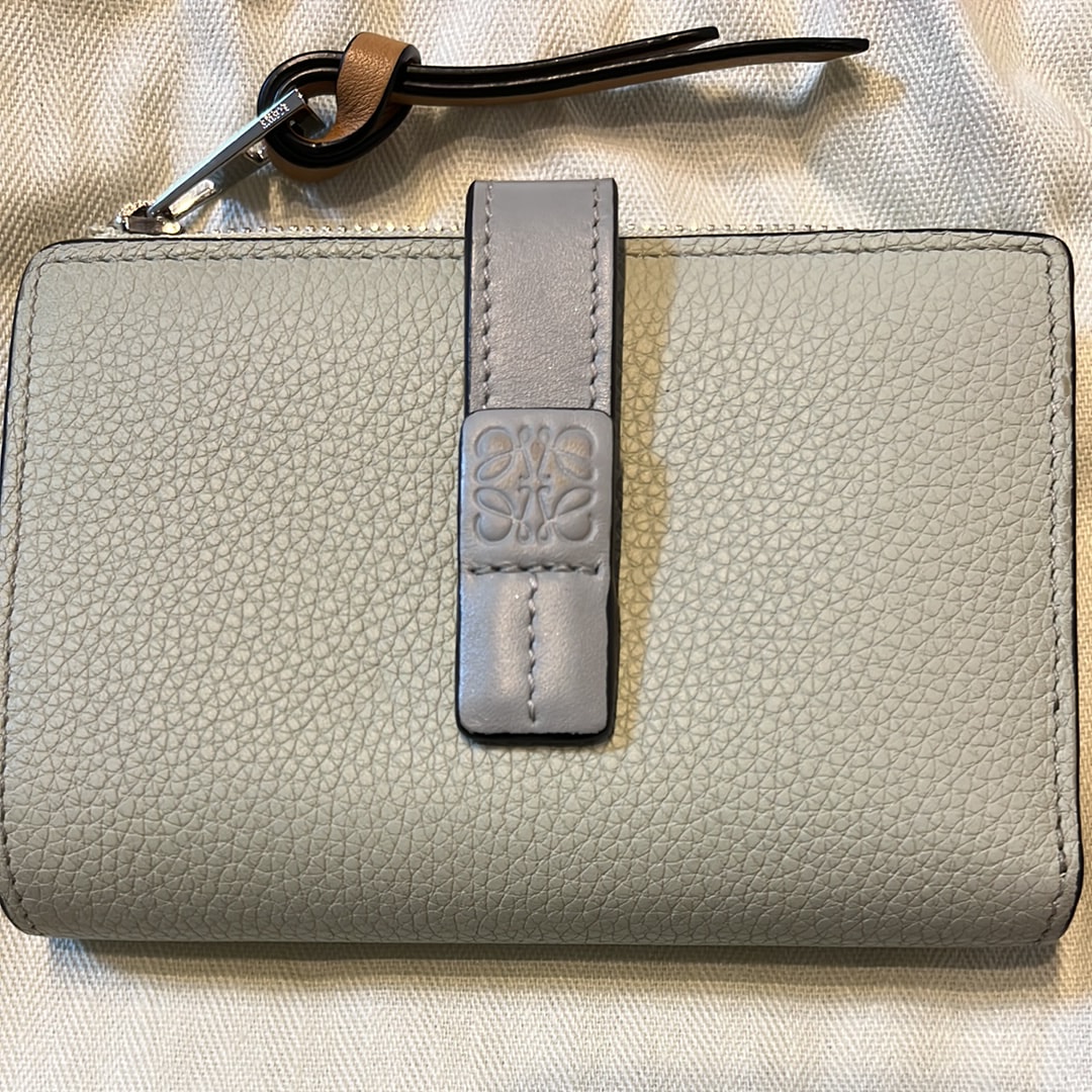 LOEWE Slim Zip Bifold Wallet Soft Grain Calf "Springjade/Clay Green"