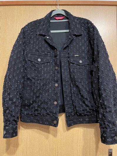Supreme Hole Punch Denim Trucker Jacket "Black"