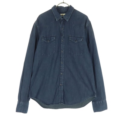 GAP ギャップ コットン 長袖 デニムシャツ M インディゴ系