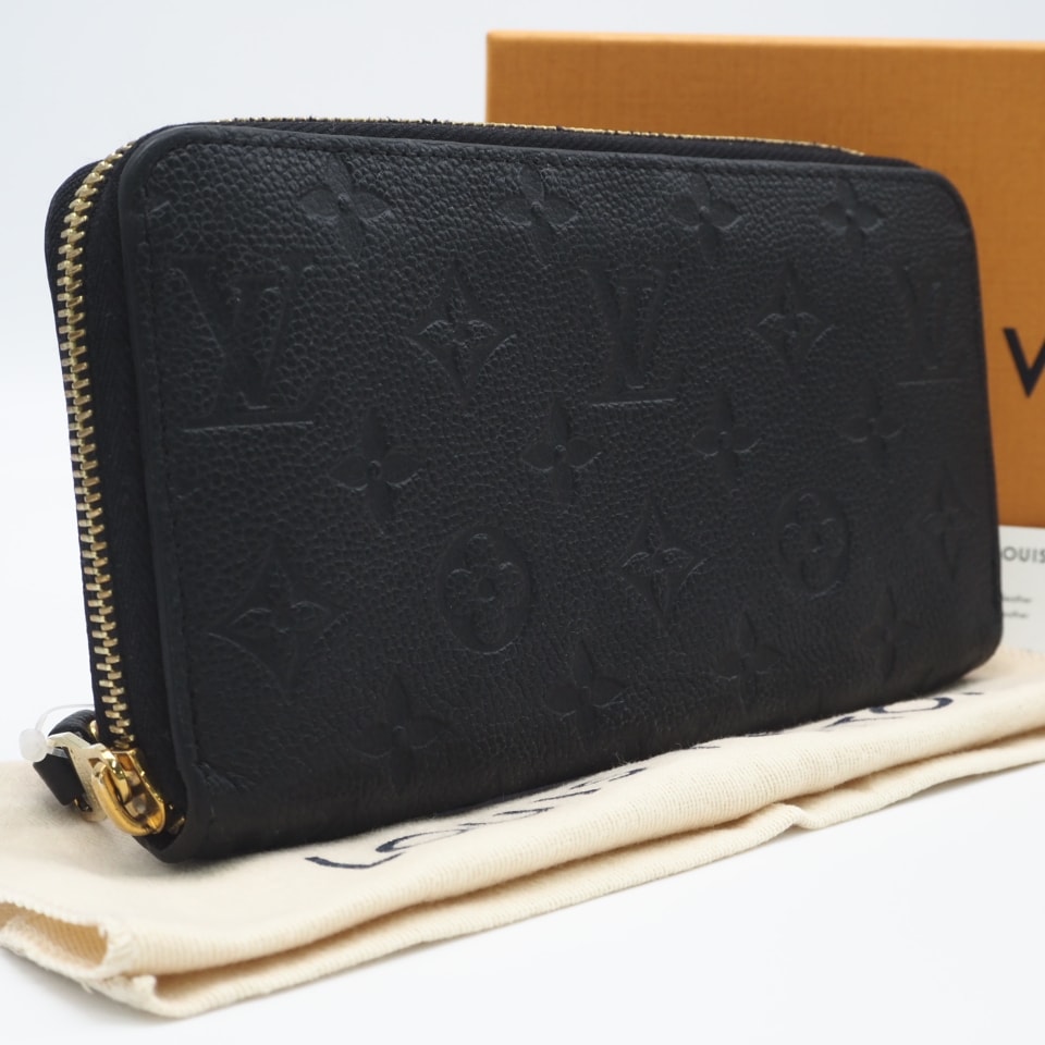 美品 LOUIS VUITTON ルイ・ヴィトン モノグラム アンプラント ジッピー ウォレット ノワール M61864 長財布 ブラック カーフレザー レディース