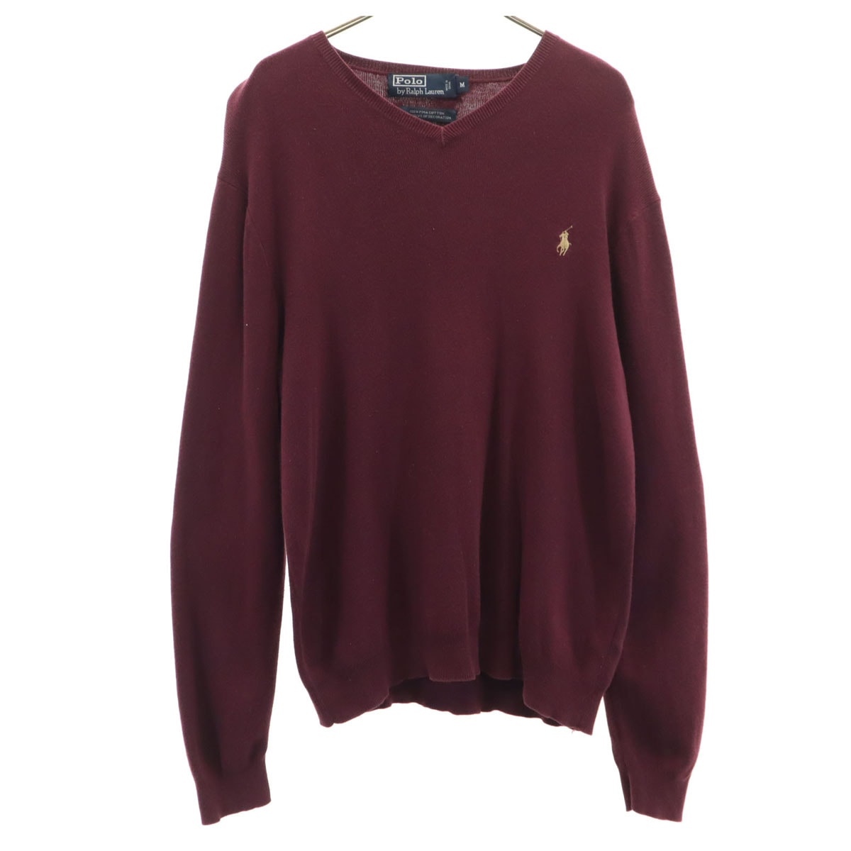 Polo by Ralph Lauren ポロバイラルフローレン 長袖 Vネック ニット M ボルドー セーター