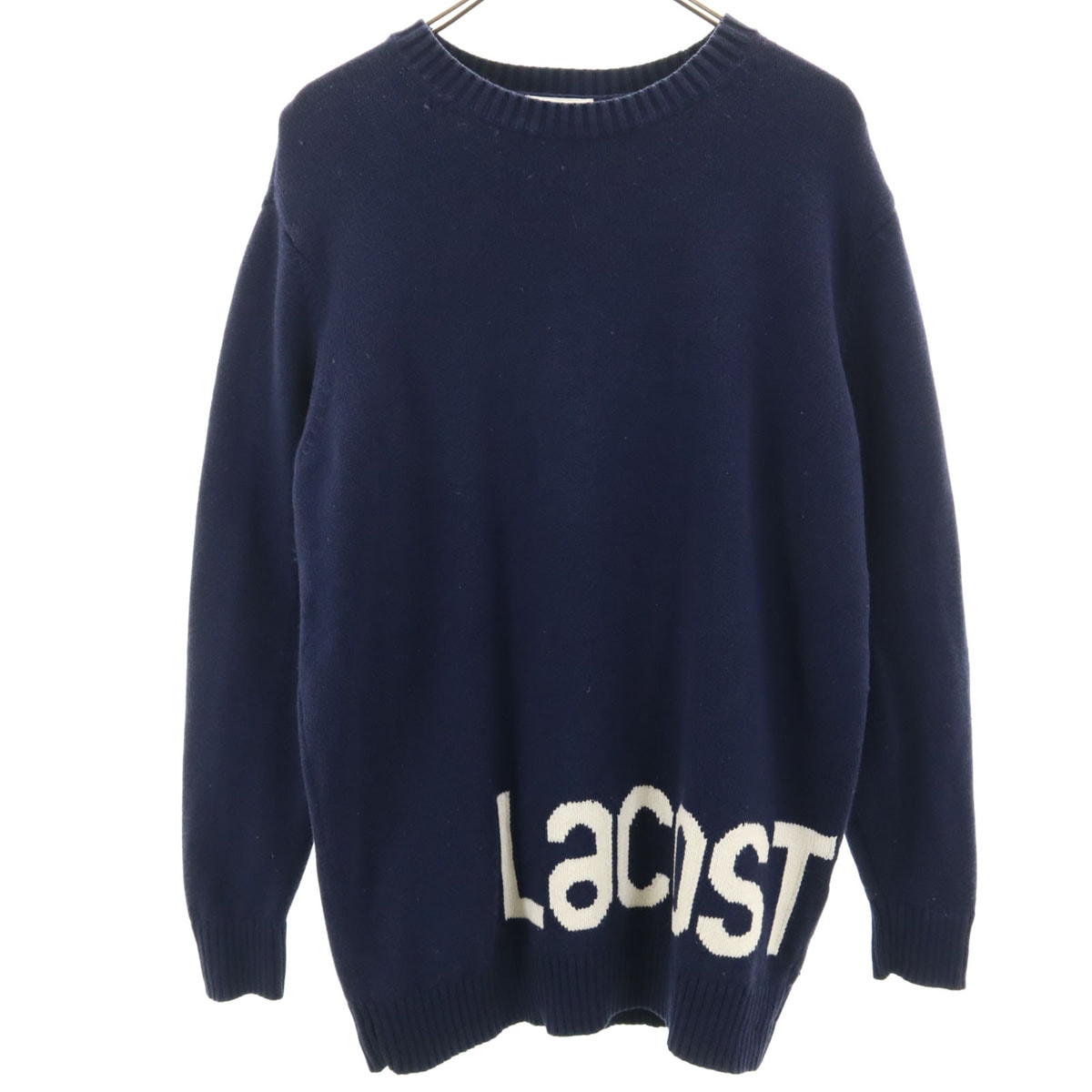 LACOSTE ラコステ 長袖 クルーネック ニット 40 ネイビー
