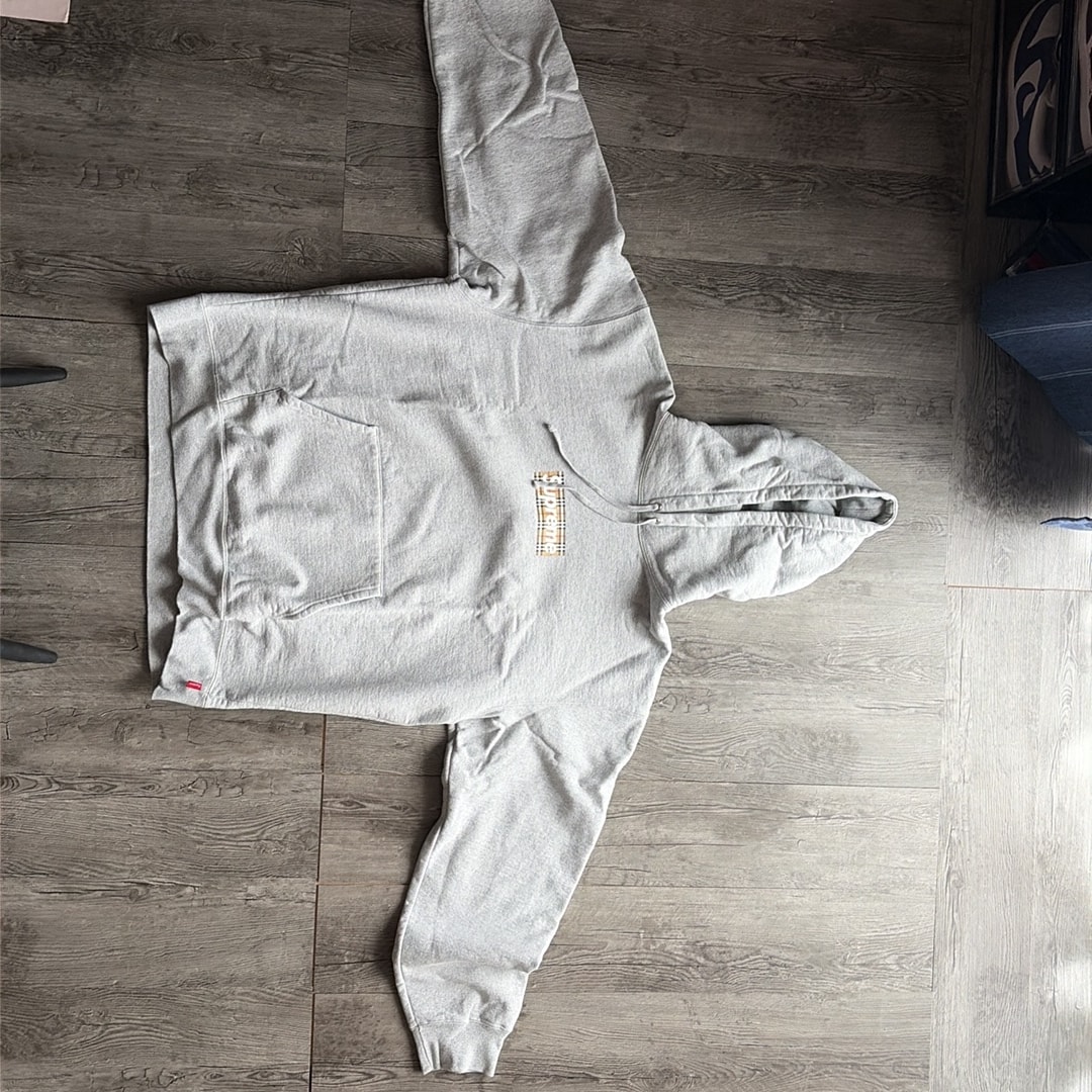 Supreme x Burberry Box Logo Hooded Sweatshirt "Heather Grey"