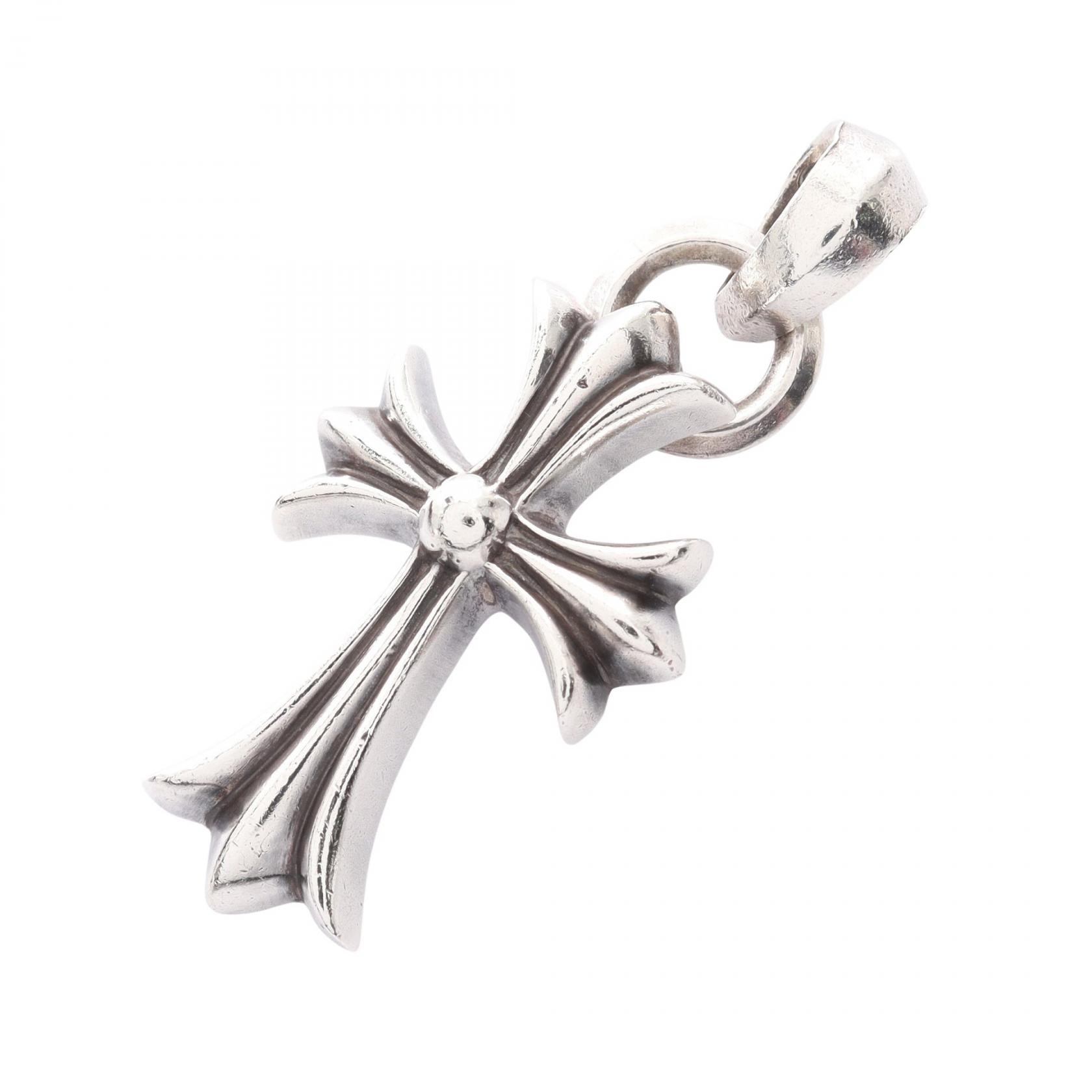 クロムハーツ CHROME HEARTS CHクロス ペンダント スモール with ベイル ペンダントトップ ジュエリー シルバー925 メンズ シルバー系 【中古】