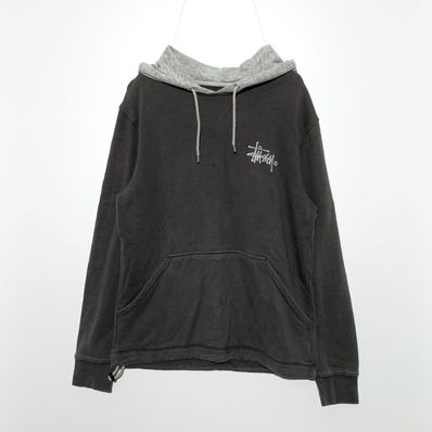 Stussy Two Tone Hoodie gray×dark gray