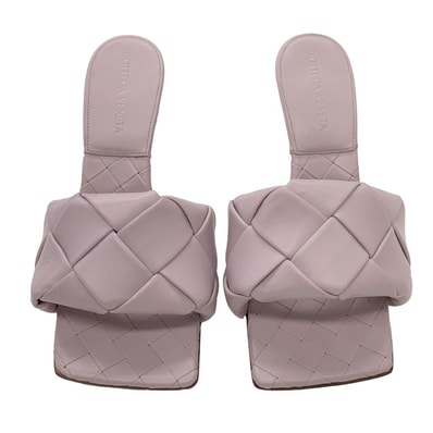 ボッテガヴェネタ BOTTEGAVENETA リド サンダル 靴 シューズ レザー ピンク 未使用 イントレチャート ミュール